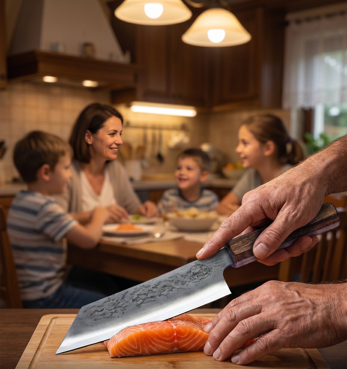 Kiritsuke knife in a family kitchen