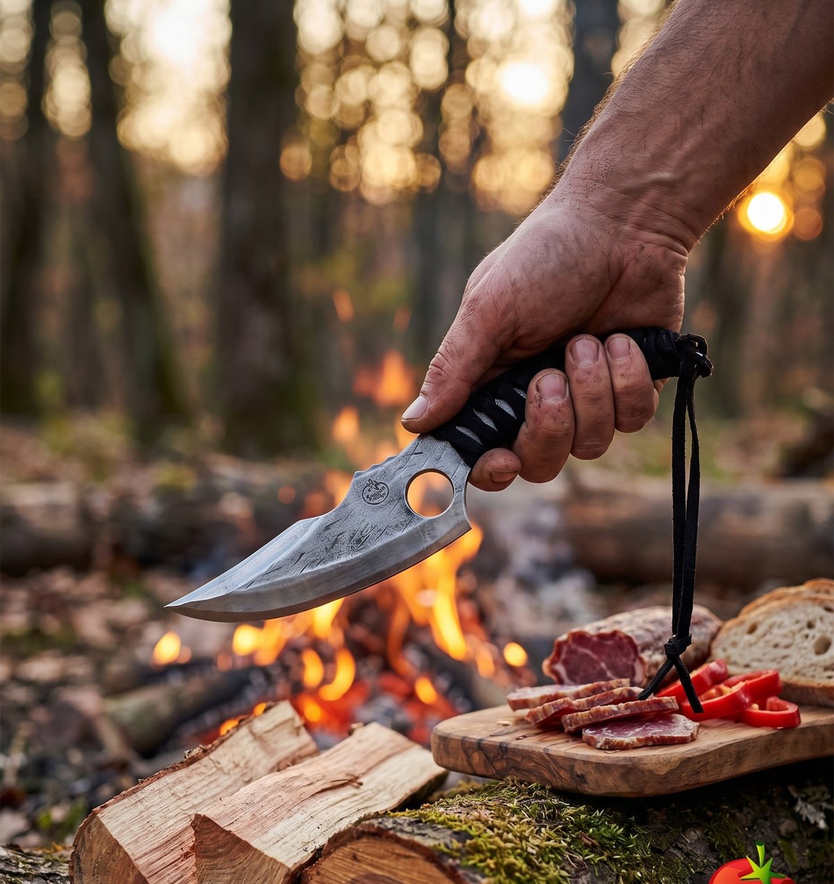 Predator knife in use